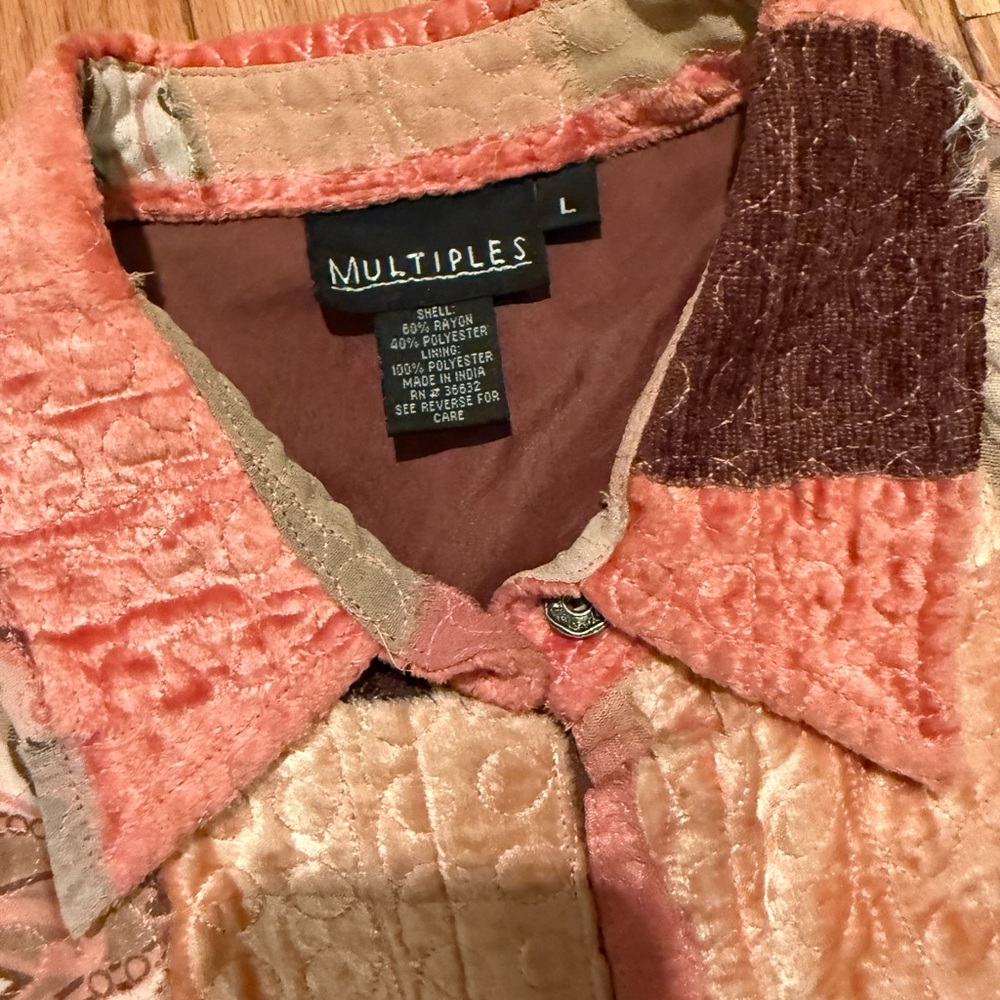 Velvet Patchwork Beaded Button-Up Jacket Boho Fes… - image 5